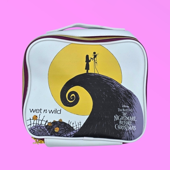 Wet n Wild x Nightmare Before Christmas White Yellow Purple Makeup Bag - Picture 1 of 7